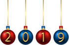 2019 Christmas Balls Red Blue PNG Image