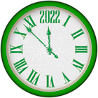 2022 New Year Green Clock Tree PNG Clipart