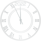 2022 Silver New Year Clock Clipart