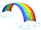 Rainbow with Clouds PNG Clipart
