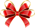 Red Gold Bow Transparent PNG Image