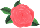 Red Rose and Leaves PNG Clipart