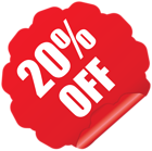 20% Off Sticker PNG Clipart Image