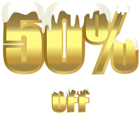 50% Off Gold Winter Sale PNG Clipart