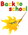 Back to School with Sun PNG Clipart Image