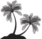 Two Palm Trees Silhouette PNG Clip Art
