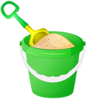 Green Sand Pail with Shovel PNG Clipart