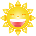 Smiling Sun Cartoon PNG Clip Art Image