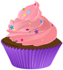 Cupcake Purple PNG Transparent Clip Art