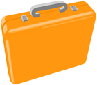 Orange Suitcase PNG Transparent Clipart