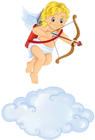 Beautiful Cupid with Cloud PNG Clipart