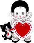 Cute Mime with Heart and Kitten PNG Picture