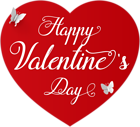 Happy Valentine's Day Red Deco Clip Art PNG Image