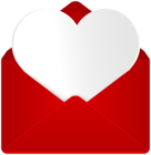 Red Envelope with Heart Clip Art Image