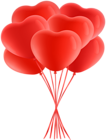 Red Heart Balloons Bunch PNG Clipart