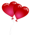 Red Valentine Heart Baloons PNG Clipart Picture