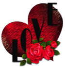 Transparent Heart with Roses and Love PNG Picture