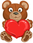 Valentine's Teddy with Heart Transparent PNG Clip Art Image
