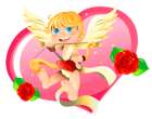 Valentine Cupid with Heart Decor PNG Clipart