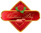 Valentines Day Label with Rose PNG Clipart Picture