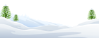 Snowy Ground with Trees PNG Clipart Image