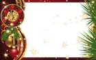 Christmas PNG Frame with Red Clock