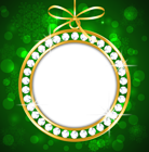 Green and Gold PNG Christmas Frame
