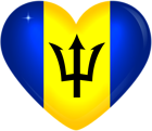 Barbados Large Heart Flag