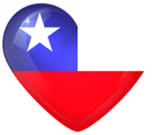 Chile Large Heart Flag