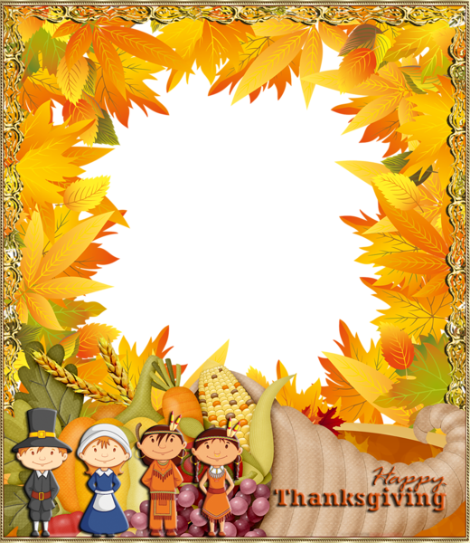 This png image - Happy Thanksgiving PNG Photo Frame, is available for free download