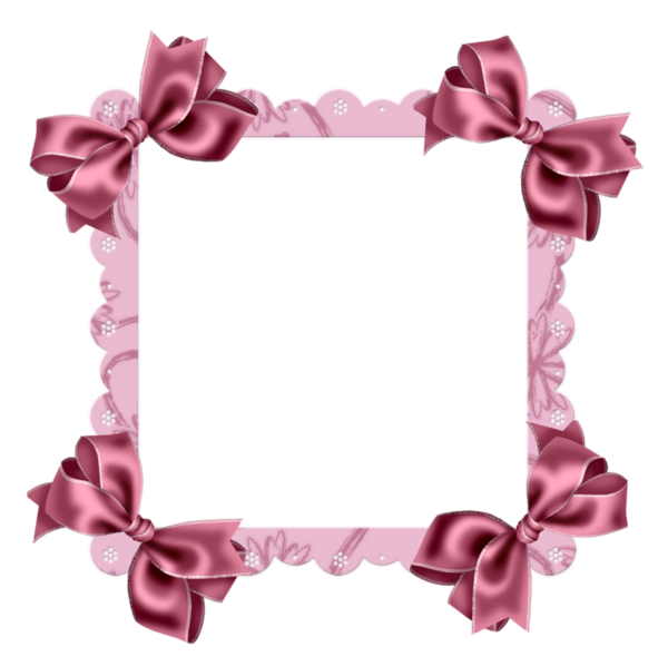 This png image - Pink Transparent Frame with Bow, is available for free download