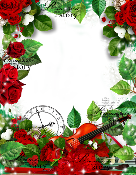 This png image - Romantic Story Transparent Frame with Red Roses, is available for free download