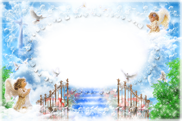 This png image - Transparent PNG Frame Angels at the Gates of Heaven, is available for free download