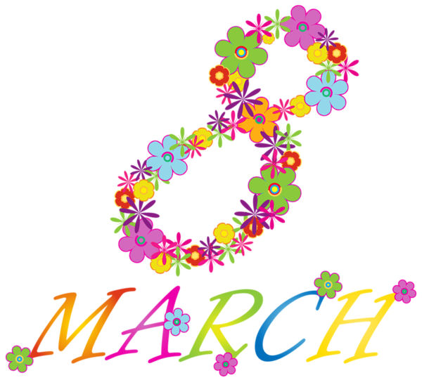 This png image - 8 March Floral Decor PNG Clipart Picture, is available for free download