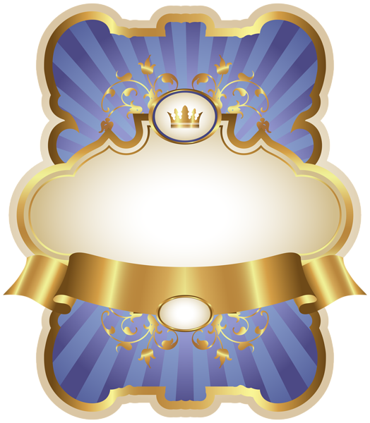 This png image - Gold and Blue Luxury Label Template PNG Clipart Image, is available for free download