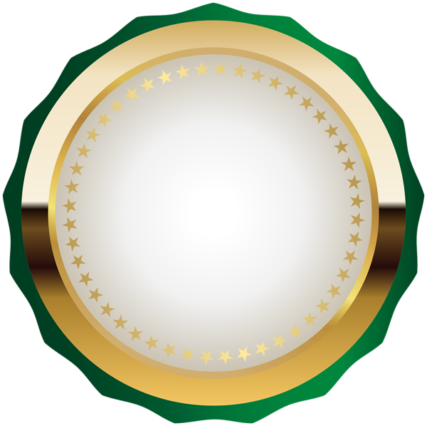 This png image - Seal Badge Green Gold PNG Clip Art Image, is available for free download