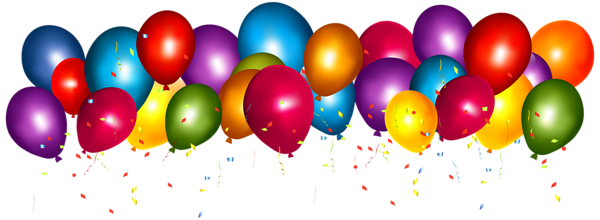 This png image - Transparent Colorful Balloons with Confetti PNG Clipar Image, is available for free download