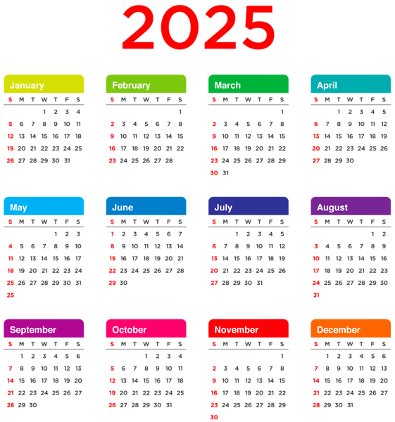 This png image - 2025 Calendar Transparent PNG Clip Art, is available for free download