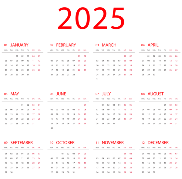 This png image - 2025 Calendar Transparent PNG Clipart, is available for free download