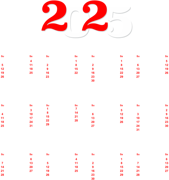 This png image - 2025 EU Calendar White Transparent PNG Clip Art, is available for free download