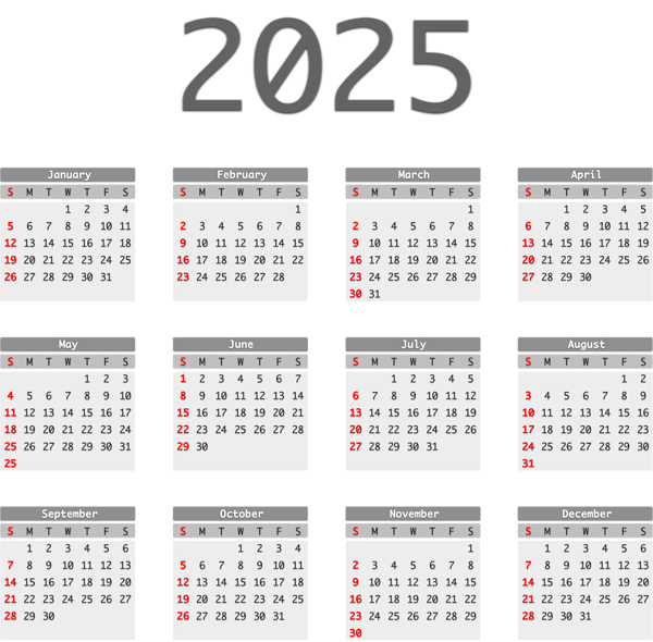 This png image - 2025 PNG EU Calendar, is available for free download