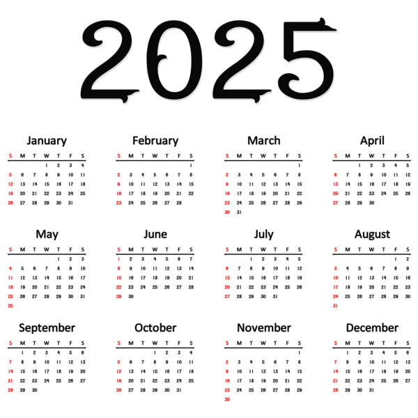 This png image - 2025 PNG Transparent Calendar, is available for free download