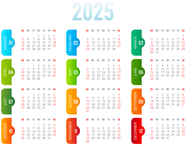 This png image - 2025 Transparent Calendar PNG Image, is available for free download