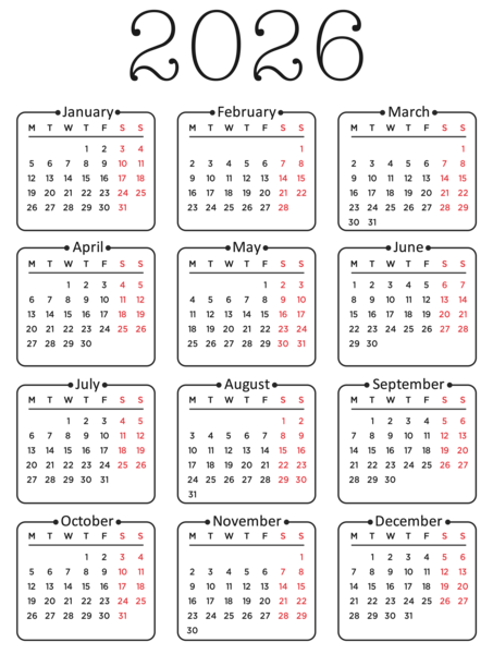 This png image - 2026 EU Calendar Elegant Transparent PNG Clipart, is available for free download