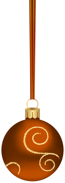 This png image - Christmas Ball Hanging Brown PNG Clipart, is available for free download