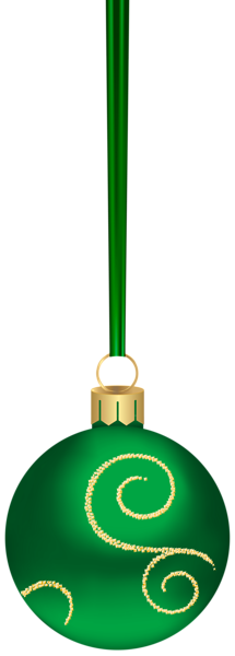 This png image - Christmas Ball Hanging Green PNG Clipart, is available for free download