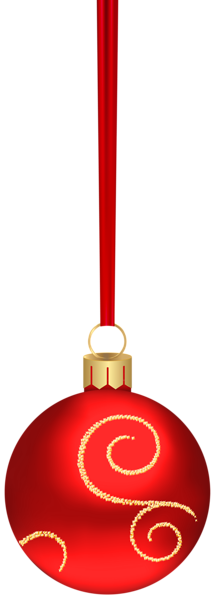 This png image - Christmas Ball Hanging Red PNG Clipart, is available for free download