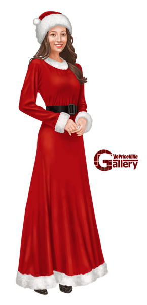 This png image - Woman in Christmas Costume Painting PNG Clipart, is available for free download