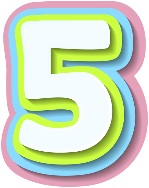 This png image - Bright Number Five PNG Clipart, is available for free download