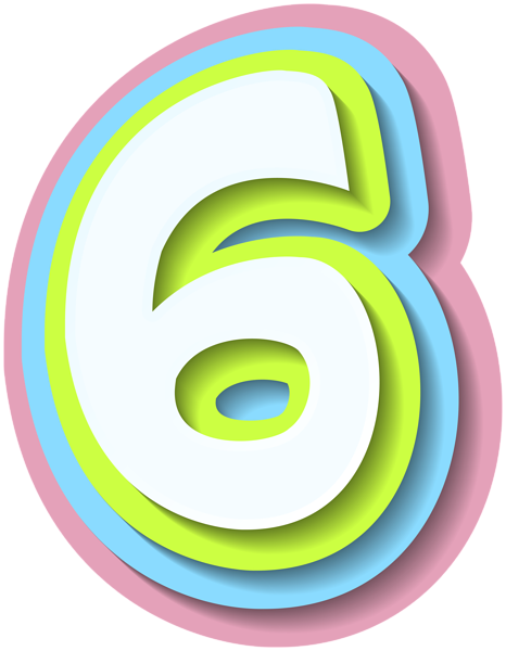 This png image - Bright Number Six PNG Clipart, is available for free download